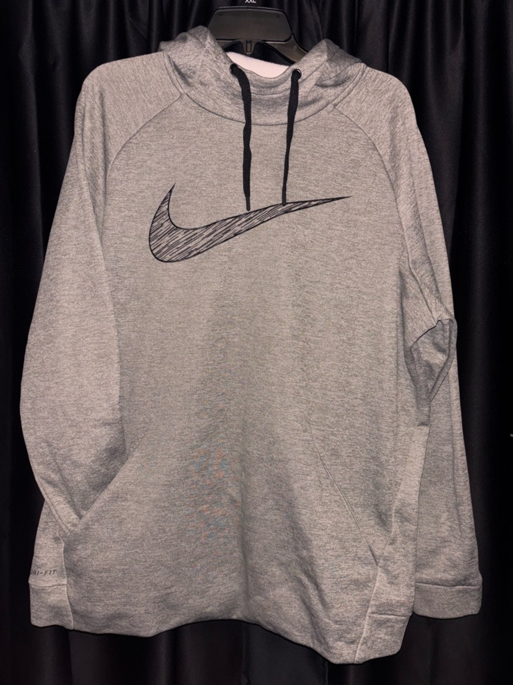 Nike Men’s Light Gray Hoodie with Black Swoosh